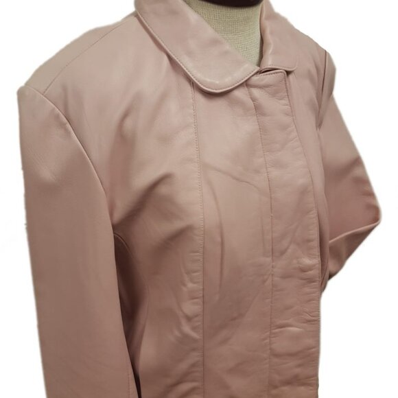 Women’s Soft Leather Single Overlap Lapel Short Exclusive Jacket 7 Color's - Picture 8 of 16